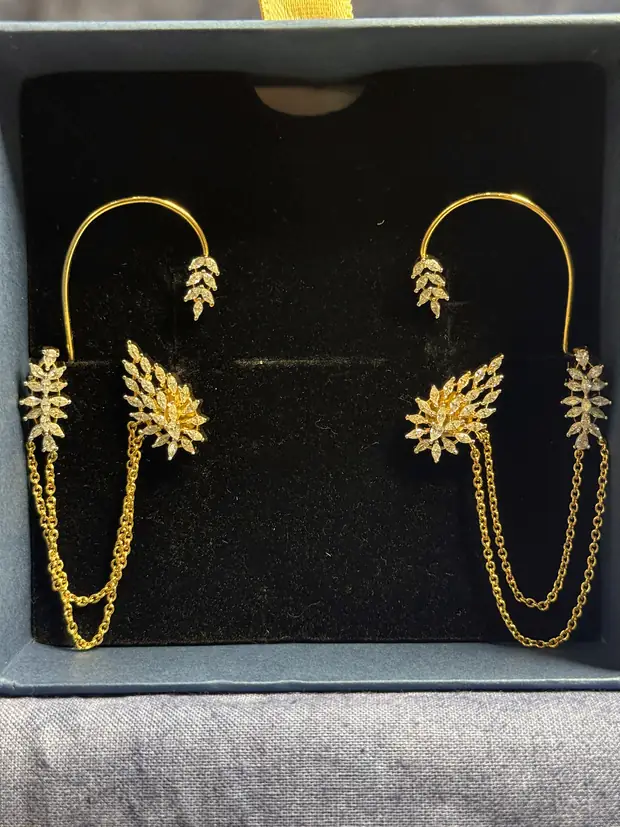 Ear cuffs with chain