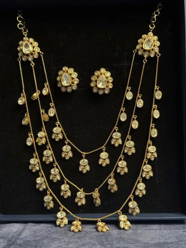 Layered necklace with studs