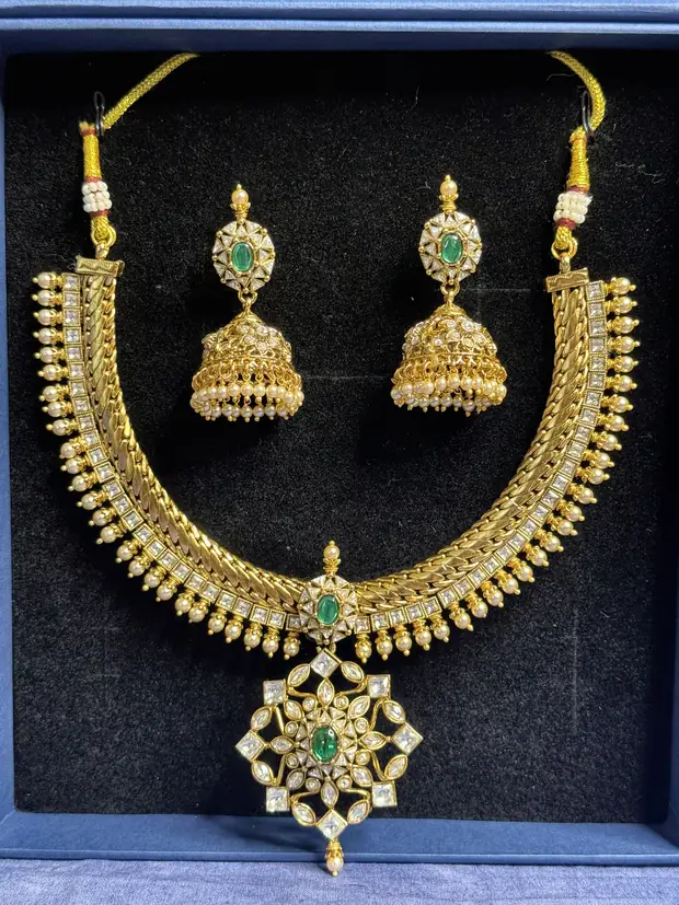 Necklace set with jhumkas